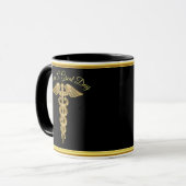 Mug Insigne d'alerte médicale de feuille d'or (Devant gauche)