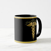 Mug Insigne d'alerte médicale de feuille d'or (Devant droit)
