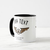 Mug Insigne d'aviation. Idée cadeau pour un pilote. Mo (Devant gauche)