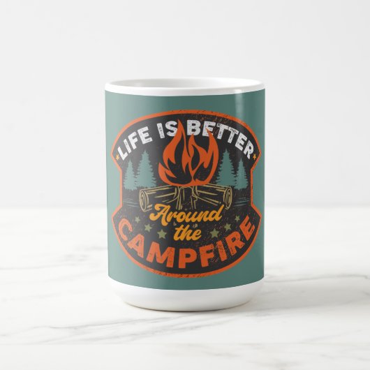 Mug Insigne de feu de camp Mot Art (Centre)