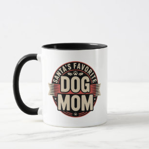 Mug Insigne de la mère de chien préférée du Père Noël