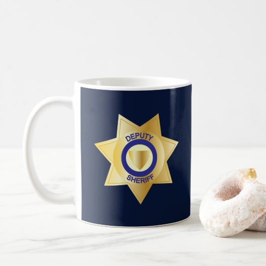 Mug Insigne d'étoile d'or du shérif adjoint (Avec donut)