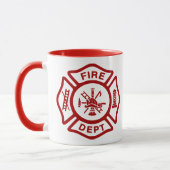 Mug Insigne du service d'incendie avec couleurs person (Gauche)