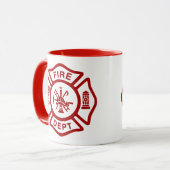 Mug Insigne du service d'incendie avec couleurs person (Devant gauche)