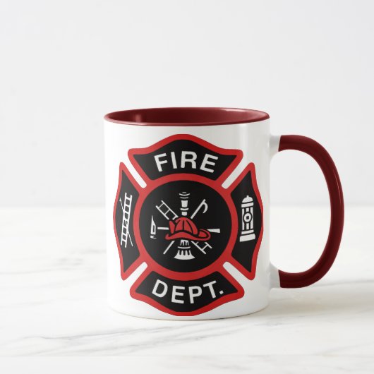 Mug Insigne du service d'incendie Rouge (Droite)