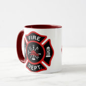 Mug Insigne du service d'incendie Rouge (Devant gauche)