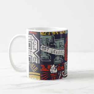Mug insignes sportifs de l'université vintage américai