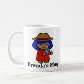 Mug Inspecteur de fille avec verre grossissant (Gauche)