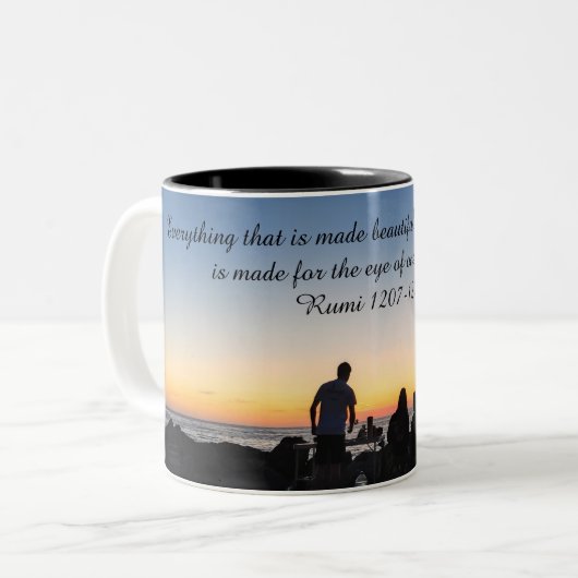 Mug inspirant avec le coucher du soleil et Citatio (Devant gauche)