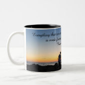 Mug inspirant avec le coucher du soleil et Citatio (Gauche)