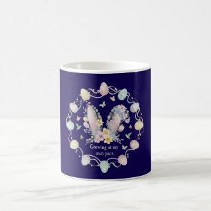 Mug Inspirant "Grandir à mon propre rythme" Floral