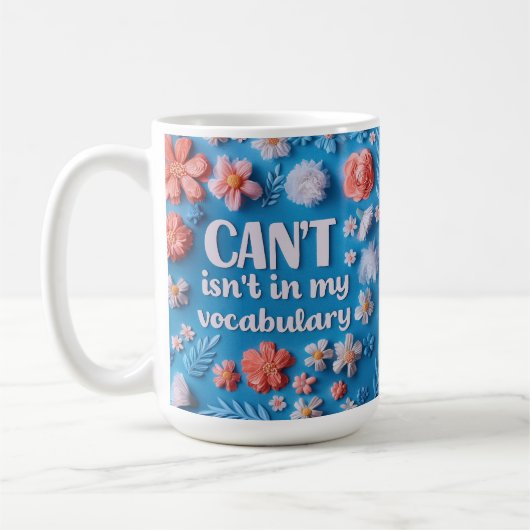 Mug Inspiration Blue floral Croissance mentset (Gauche)
