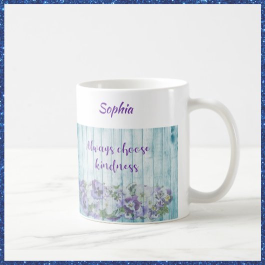 Mug Inspiration de douceur bleu floral