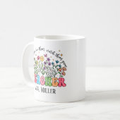 Mug Inspiration de l'enseignant Fleur sauvage personna (Devant gauche)