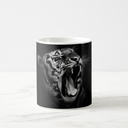 Mug Inspiration des yeux de tigre noir et blanc (Centre)