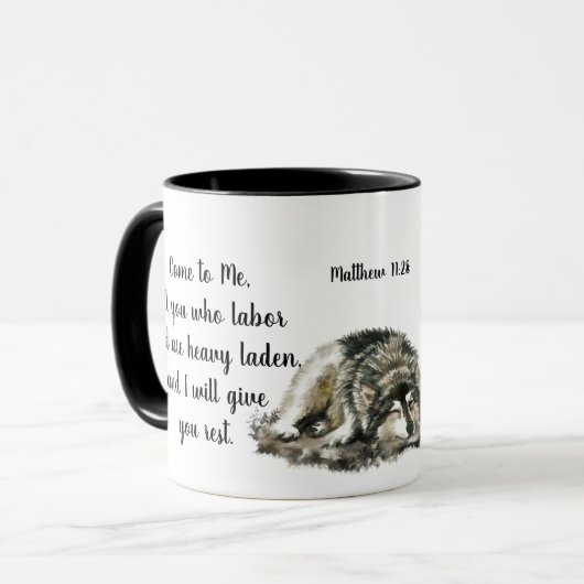 Mug Inspiration, Écriture, Matthieu Reposez-vous (Devant gauche)