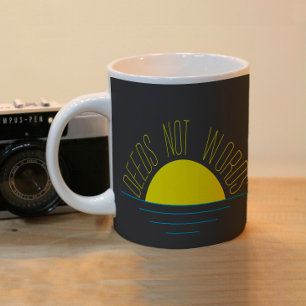 Mug Inspiration minimaliste du soleil bleu jaune