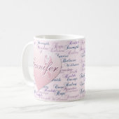 Mug Inspiration positive personnalisée avec coeur (Devant gauche)
