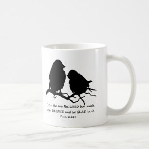 Mug Inspirational Bible Verse Psaume 118:24 Oiseaux
