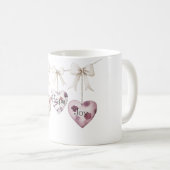 Mug Inspirational Floral Love Hope Joy Heart Bow (Devant droit)