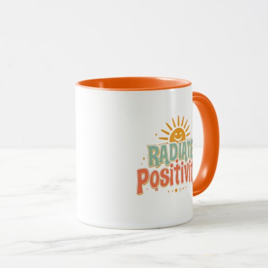 Mug Inspirational Good Vibes and Happiness (Devant droit)