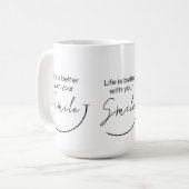 Mug Inspirational Minimalist Typography Quote Gift (Devant gauche)