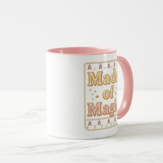 Mug Inspirational Sparkly "Made of Magic" (Devant droit)