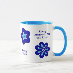 Mug Inspirationnel bleu floral mal yeux énergie positi