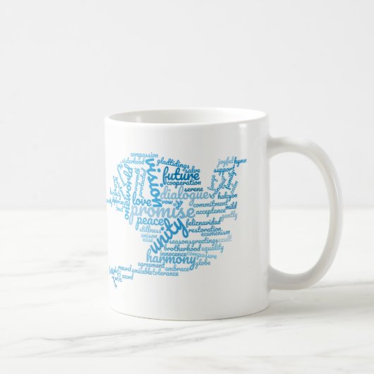 Mug Inspirationnel Elegant Dove of Peace Tag Cloud (Droite)