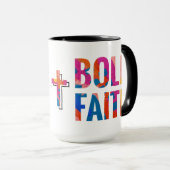 Mug inspirationnel multicouleur de foi audacieuse (Devant droit)