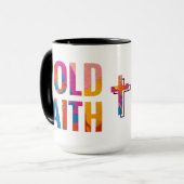 Mug inspirationnel multicouleur de foi audacieuse (Devant gauche)