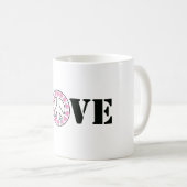 Mug Inspirationnel Pink Love Coeurs de paix (Devant droit)