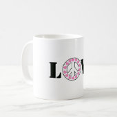 Mug Inspirationnel Pink Love Coeurs de paix (Devant gauche)