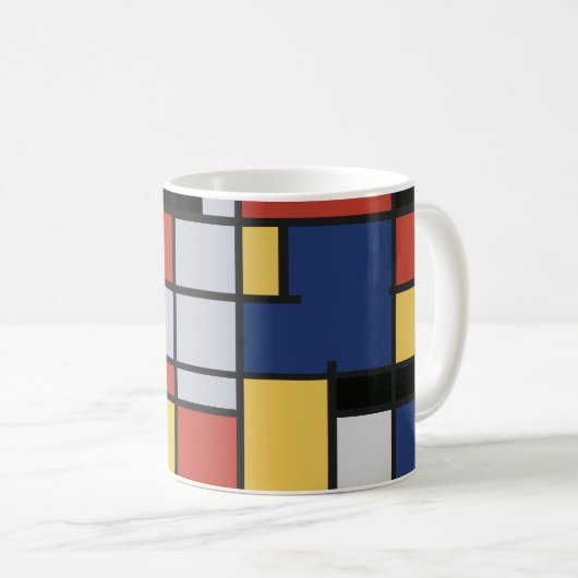 Mug inspiré par Mondrian (Devant droit)