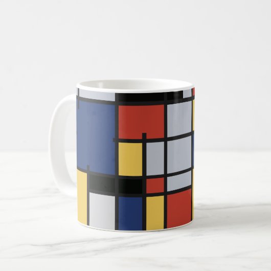 Mug inspiré par Mondrian (Devant gauche)