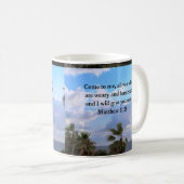 MUG INSPIRING MATTHEW 11:28 CONCEPTION DE SCRIPTURE (Devant droit)