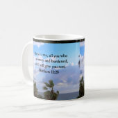 MUG INSPIRING MATTHEW 11:28 CONCEPTION DE SCRIPTURE (Devant gauche)