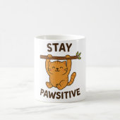Mug Inspiring "Stay pawsitive" Quote Print (Centre)