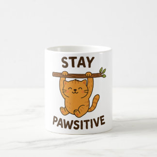 Mug Inspiring "Stay pawsitive" Quote Print