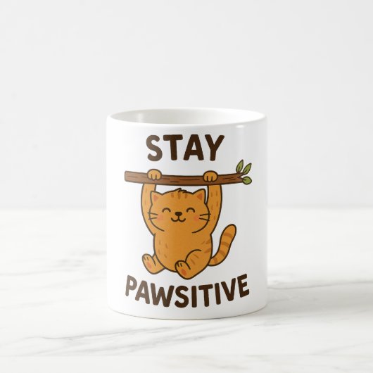 Mug Inspiring "Stay pawsitive" Quote Print (Centre)