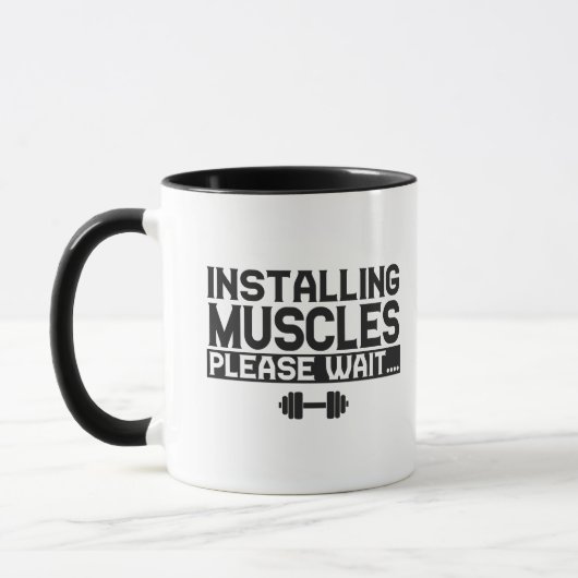 Mug Installation Muscles Veuillez Attendre Funny Fitne (Gauche)