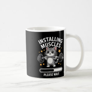 Mug Installation Muscles Veuillez Patienter Gym Cat Bo