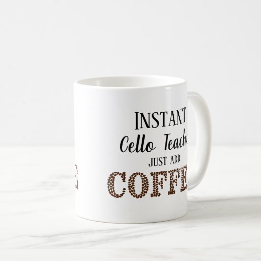 Mug Instant Cello Enseignant Juste Ajouter Coffee Musi (Devant droit)