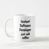 Mug Instant Software Developer Ajouter un devis amusan (Gauche)