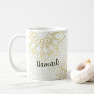Mug Instructeur de méditation Yoga Gold Mandala Fleurs