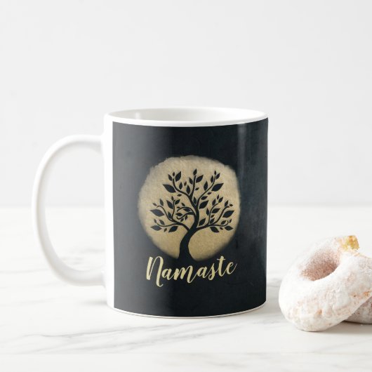 Mug Instructeur de méditation Yoga Studio Black Gold T (Avec donut)