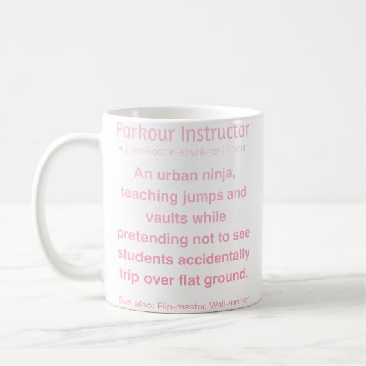 Mug Instructeur de Parkour Drôle (Gauche)