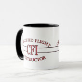 MUG INSTRUCTEUR DE VOL CERTIFIÉ ROUGE DE LOGO CFI (Devant gauche)