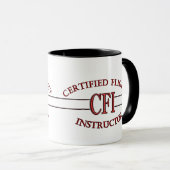 MUG INSTRUCTEUR DE VOL CERTIFIÉ ROUGE DE LOGO CFI (Devant droit)