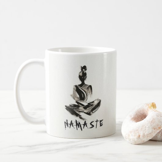 Mug Instructeur de Yoga Lotus Méditation Pose Brosse (Avec donut)